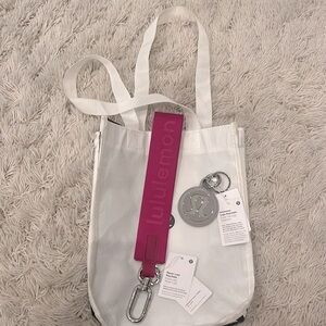 NWT Bundle - Lululemon Athletica Never Lost Keychain, Logo Keychain, Tote